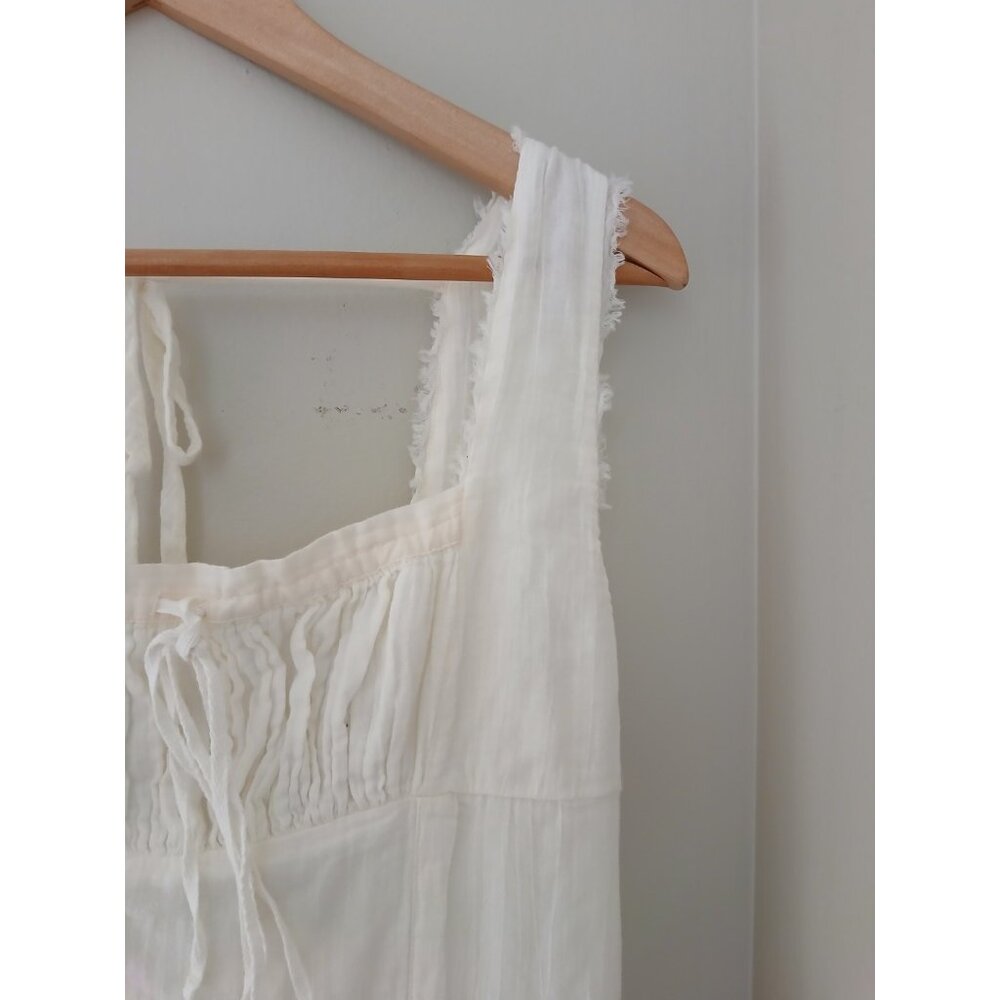 Romantic 100% Cotton Free People In My Dreams White Tiered Maxi Dress - Picture 7 of 10